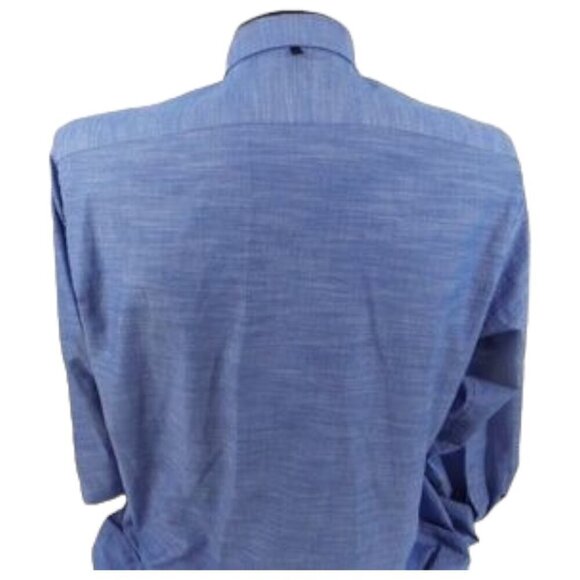 Nicole Miller NM Men’s Blue Button Up Long Sleeve Career Casual Shirt – Size XL - Picture 2 of 14